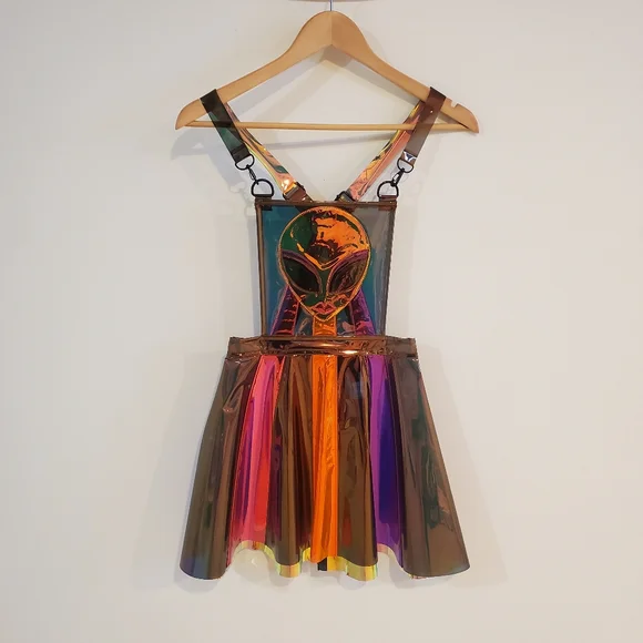 DollsKill Current Mood Alien Beam ME Up hologram overall dress - Picture 2 of 9